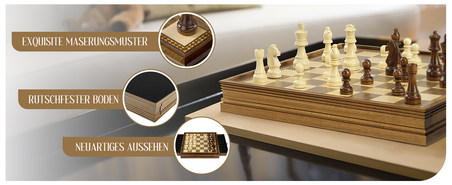 Шахи магнітні 2 в 1 Peradix з шахами-шашками з дерева, 32 см, з ящиком для фігур, для дітей та дорослих