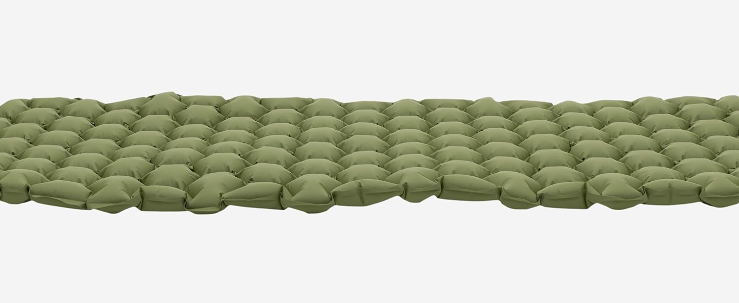 Надувна ізольована килимок TRINORDIC 550g з подушкою - для кемпінгу, трекінгу та бікпакінгу, компактний, Waldgrün