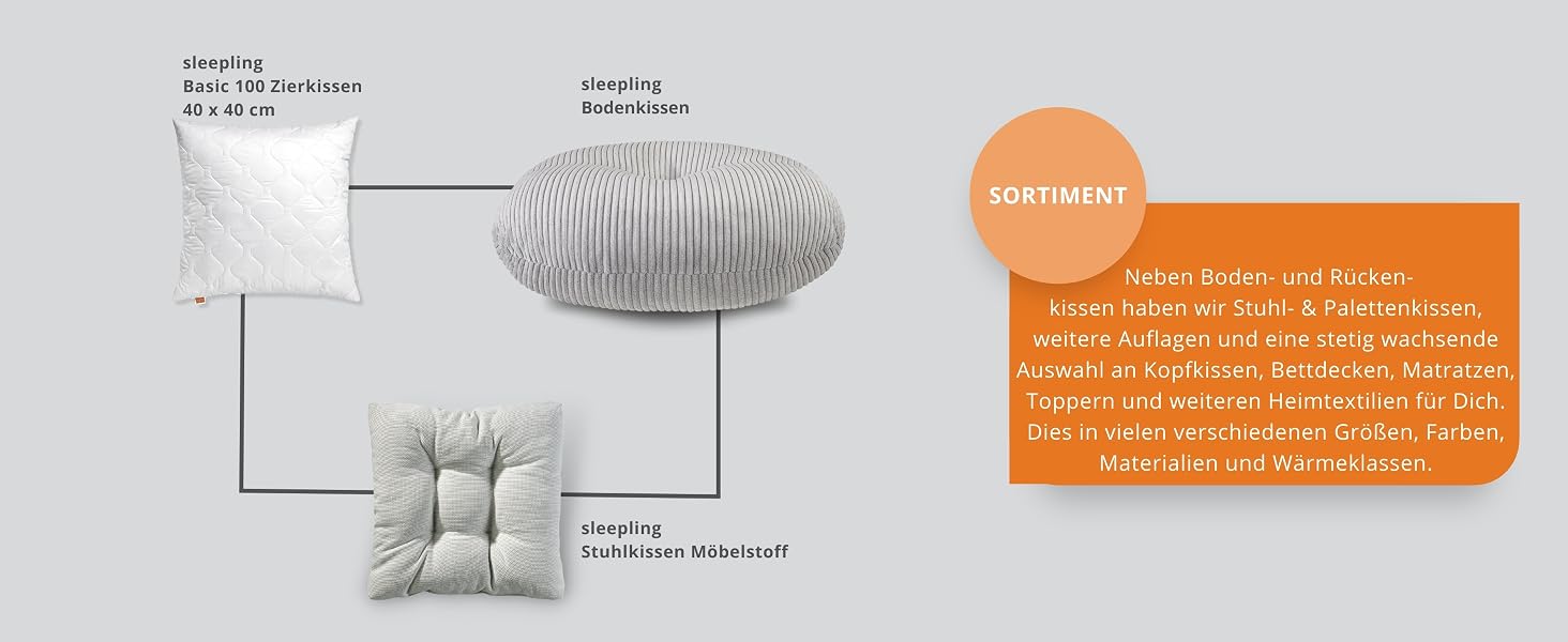 Подушка для медитації Sleepling: Квадратна подушка для йоги та сидіння, 60 см, сіра. Oeko-TEX, виготовлено в ЄС