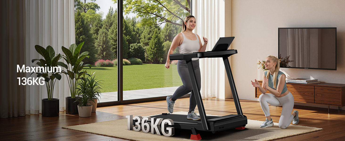 Біговий тренажер CURSOR для дому з нахилом 15%, швидкість до 12 км/год, максимальне навантаження 136 кг