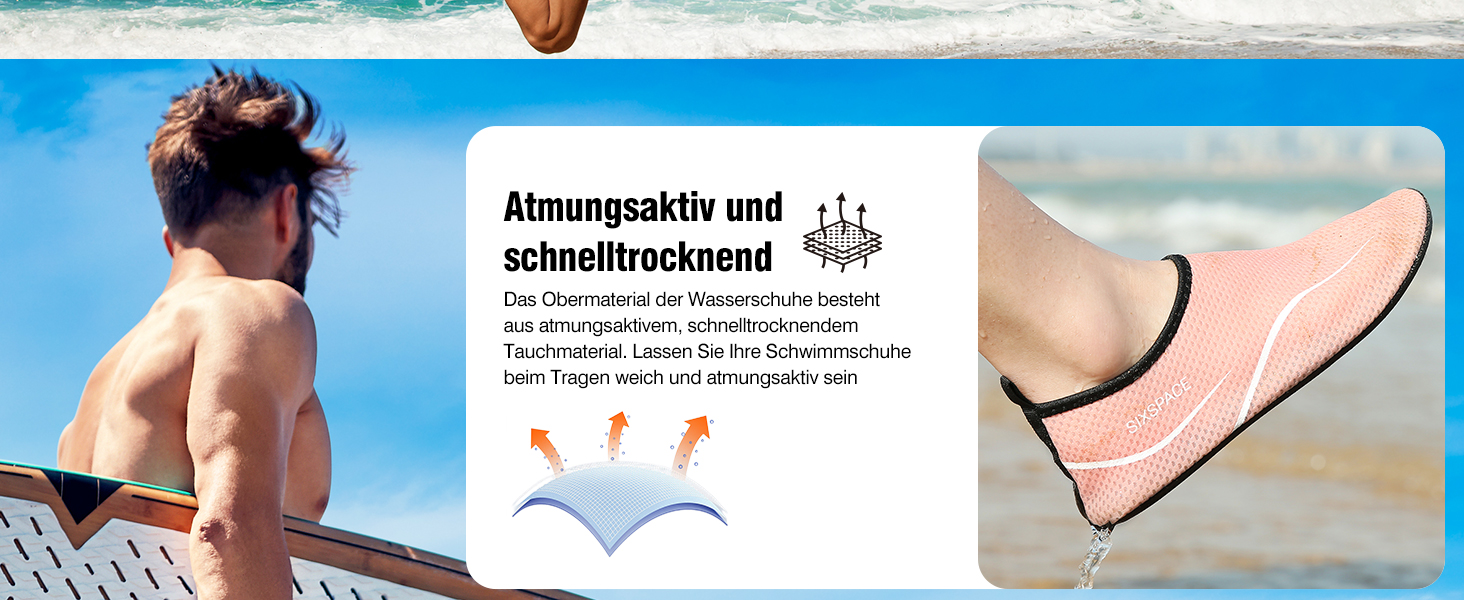 Шкарпетки для плавання та водних видів спорту (чоловічі/жіночі) – дихаючі, швидковисихаючі, розмір 34-47, колір чорний