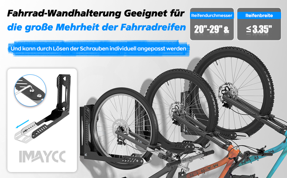Настінна підставка для велосипеда IMAYCC - міцна, до 40 кг, для гаража, біла