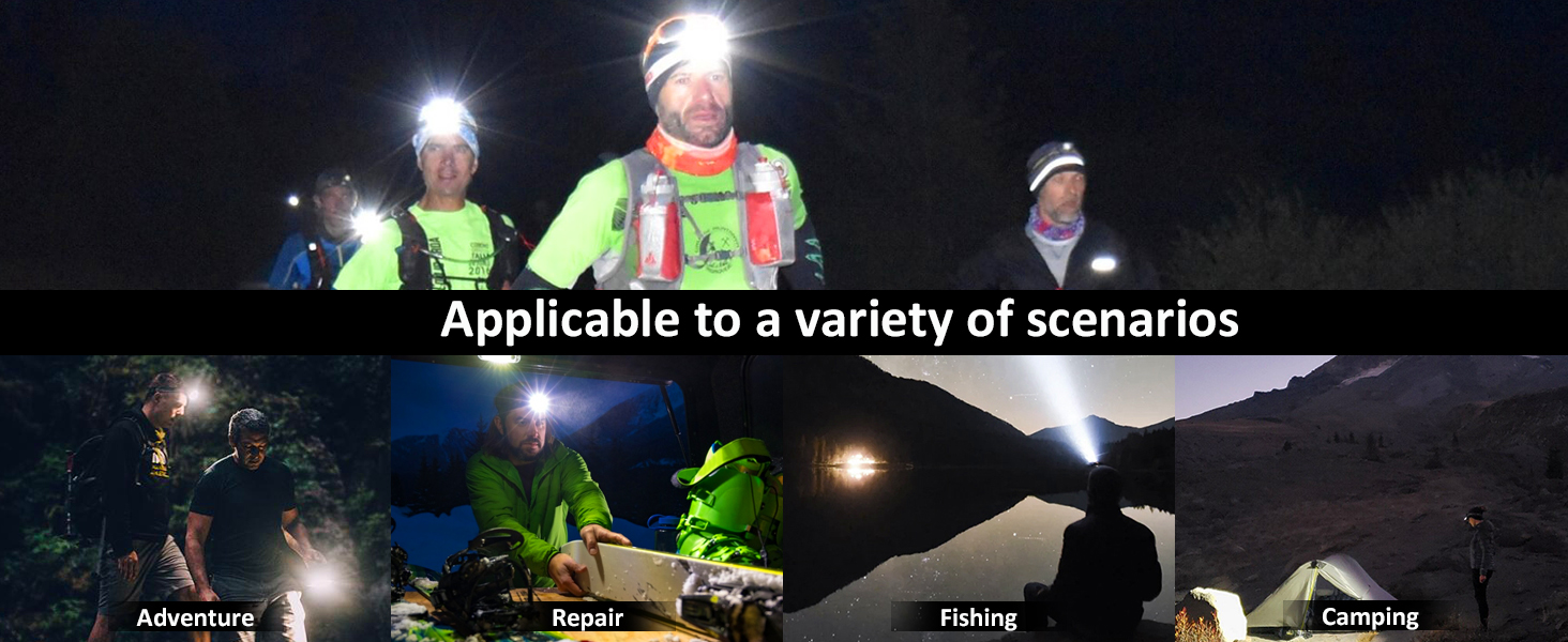 Ліхтар на лоб LED XHP70 з USB зарядкою, 90000 люмен, 5 режимів, Zoom, водонепроникний, для кемпінгу, полювання, бігу, риболовлі, велоспорту (чорний)