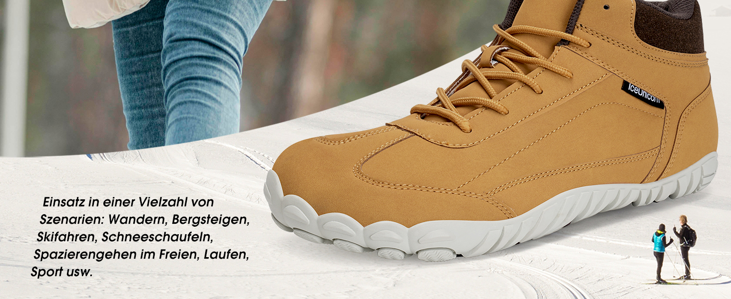 Зимові черевики IceUnicorn: теплі, з підкладкою, шкіряні, чорні (40 EU) для жінок та чоловіків