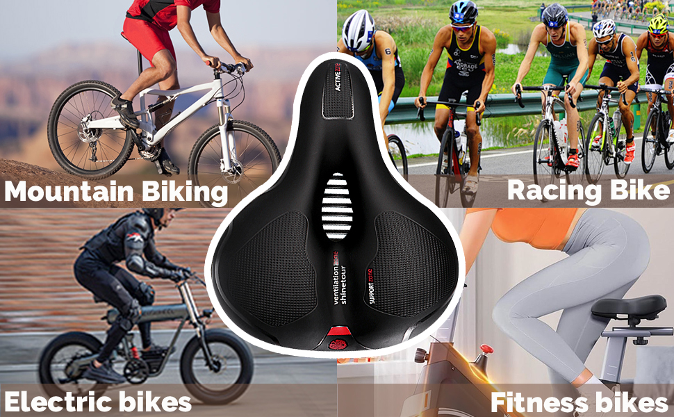 Велосипедне сідло для жінок та чоловіків, гелеве ергономічне сідло, водонепроникне, м'яке, комфортне, дихаюче, амортизуюче, для міського велосипеда, гірського велосипеда, шосе, електровелосипеда