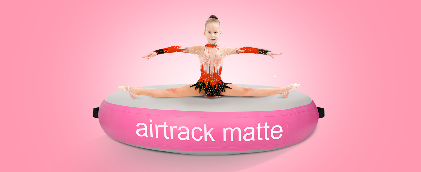 Надувний гімнастичний мат Airtrack Airspot, висота 20 см, діаметр 100/140 см, тумблінг барель для тренувань