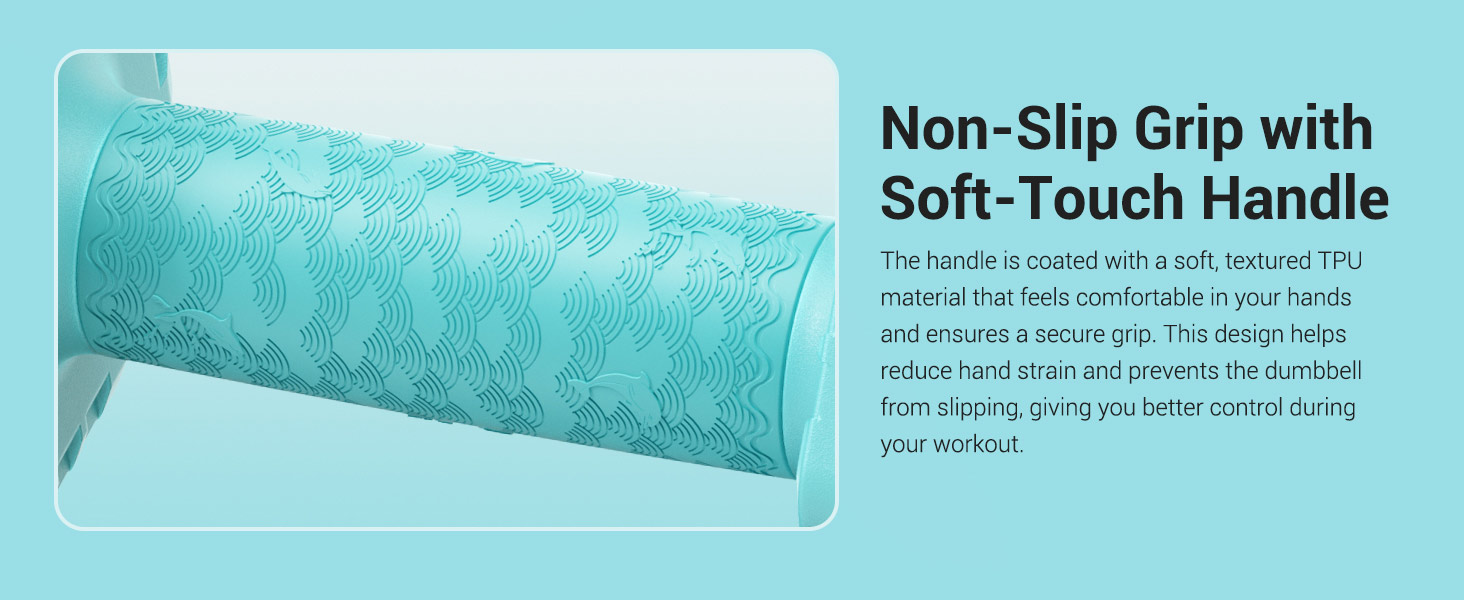 Набір гантелей Yoleo регульовані 2/4 шт. для дому, 2 кг, 3 кг, 4 кг, 5 кг, з м'яким TPU-покриттям, для тренувань всього тіла (блакитні)