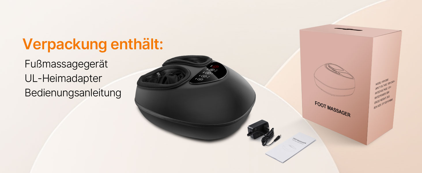 Масажер для ніг з підігрівом, електричний, 3D-кнесінг, роликовий та повітряна компресія, для зняття втоми, подарунок для чоловіків/жінок, чорний