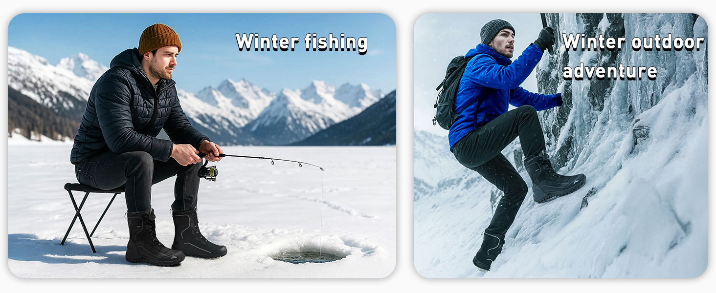 Чоловічі зимові чоботи Winter, з підкладкою з хутра, теплі, водонепроникні, розмір 44 EU, чорний колір