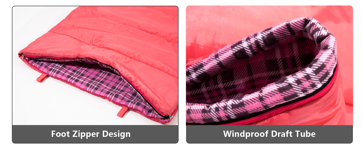Спальний мішок BISINNA XL з фланелі з бавовни для кемпінгу, 2-3 сезони, дорослий, для походів та кемпінгу, внутрішнє та зовнішнє використання, з компресійним мішком (Рожевий, 1.5 кг)