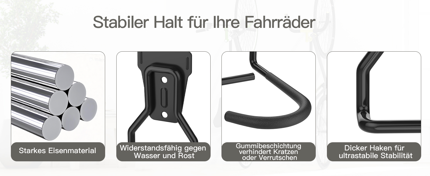 Настінна підставка для велосипеда Housolution, 2 шт. - Економія простору, вертикальне зберігання, з EVA гумою, чорний