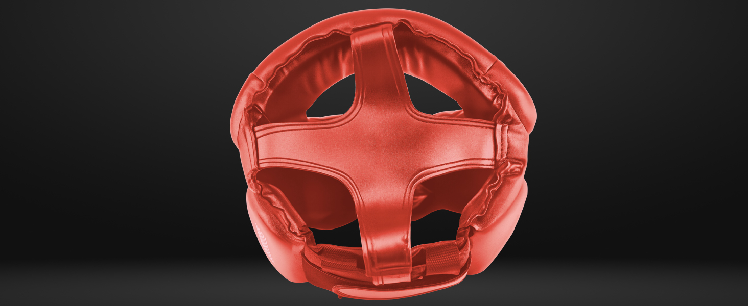 Захист для голови MaxxMMA L/XL для боксу, ММА, кікбоксингу, карате, тхеквондо (червоний)