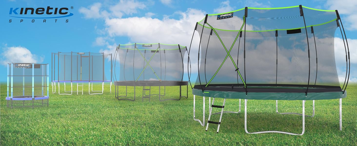 Трамплін KINETIC SPORTS 'Bungee Safety Elite' Ø 244/305/366 см - AirMAXX, для дітей та дорослих, Outdoor, зелений