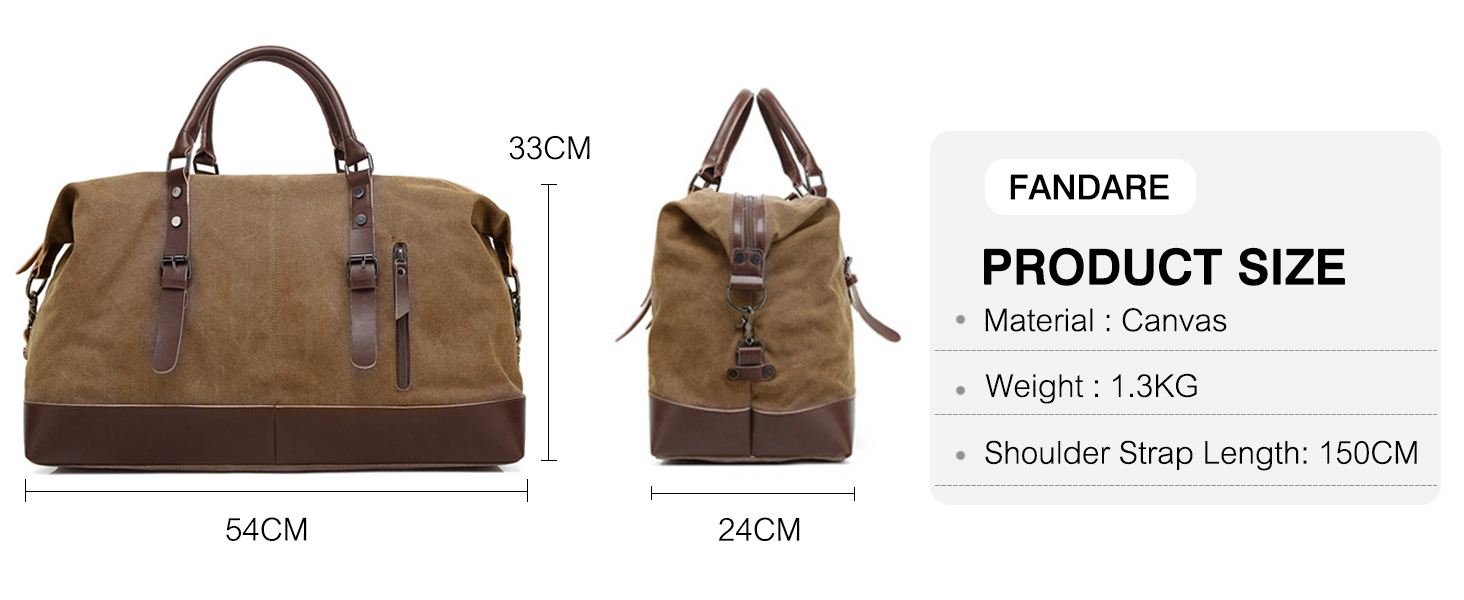 Спортивна сумка-дорожня FANDARE для подорожей та кемпінгу, багатофункціональна сумка-вікенд з канвасу, армійський зелений