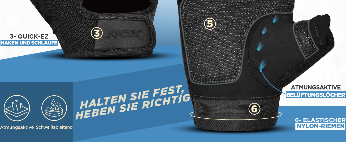 Фитнес рукавички RDX для чоловіків та жінок, рукавички для тренувань, силових вправ, з антиковзким покриттям та захистом зап'ястя, для залу, бодібілдингу, HIIT, підняття ваги, чорні, XL