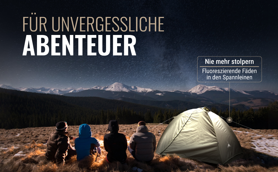 Намет WANDERFALKE® Camp 2: водонепроникний, 2-4 особи, легкий, з тамбуром. Ідеально для кемпінгу, подорожей та риболовлі. Підходить для будь-якої погоди.