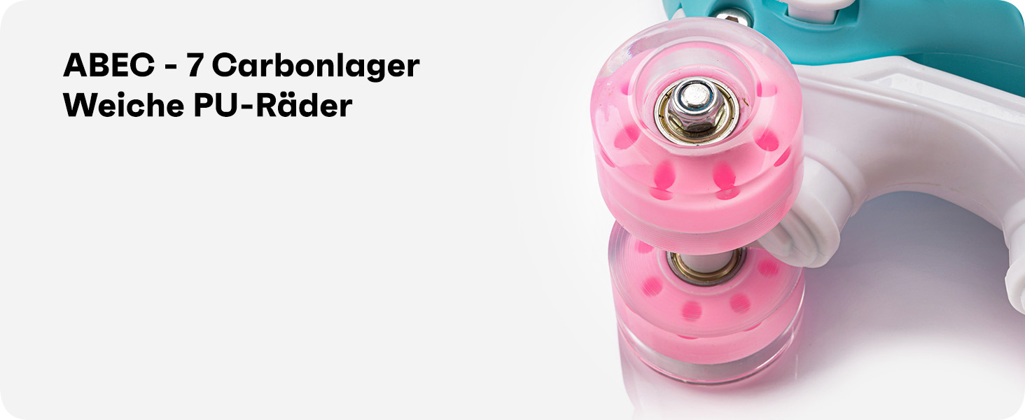 Дитячі ролики Kinder з LED підсвіткою та регульованим розміром – ретро ролики для підлітків – багатокольорові диско ролики Quad Skates - Roll ab! S 30-33 Lunar