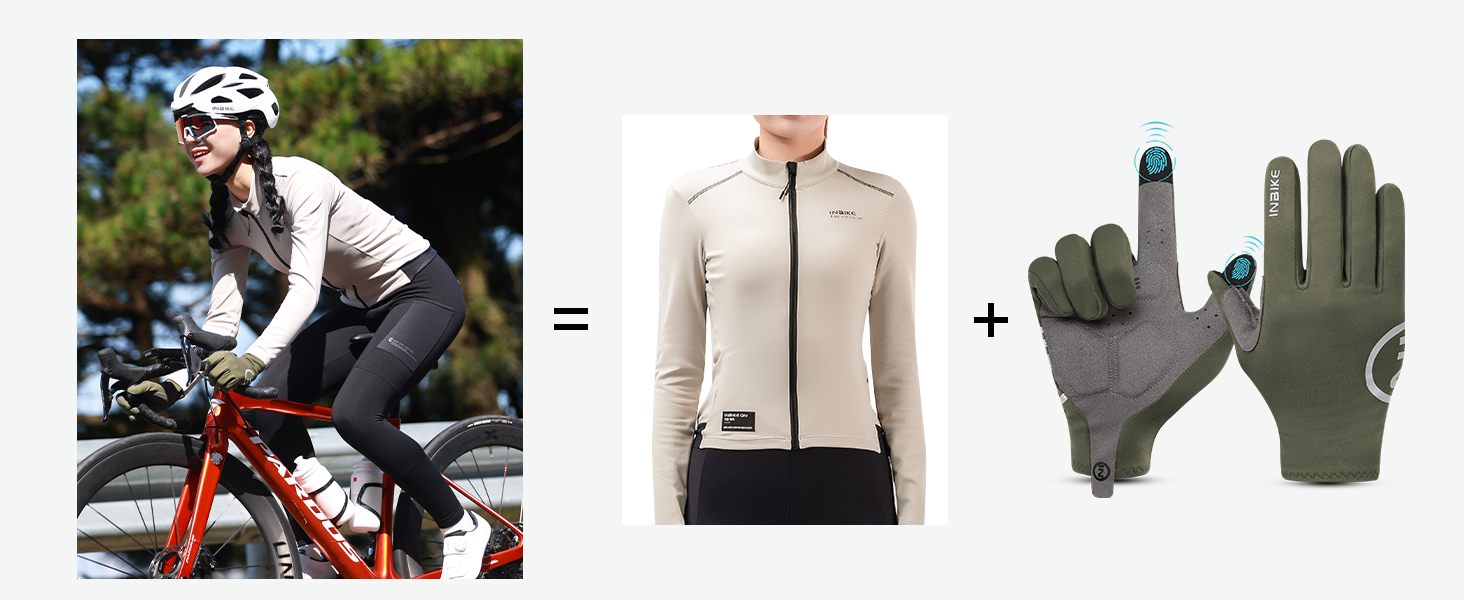 Велосипедні рукавички INBIKE зимові, чорні, для катання на велосипеді, лижах, бігу, з підкладкою для сенсорного екрану, теплі, вітронепроникні, антиковзаючі