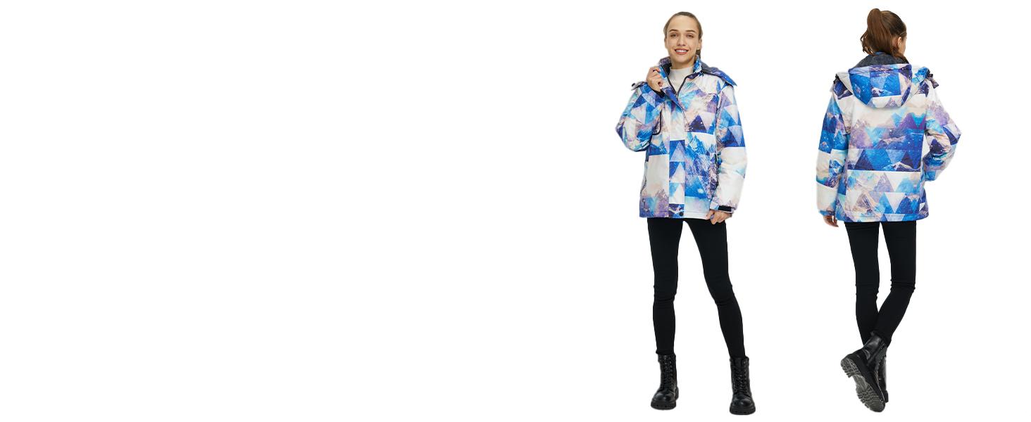 Жіноча куртка Wantdo для гірського туризму та хайкінгу, водонепроникна, з капюшоном, тепла, світло-блакитна