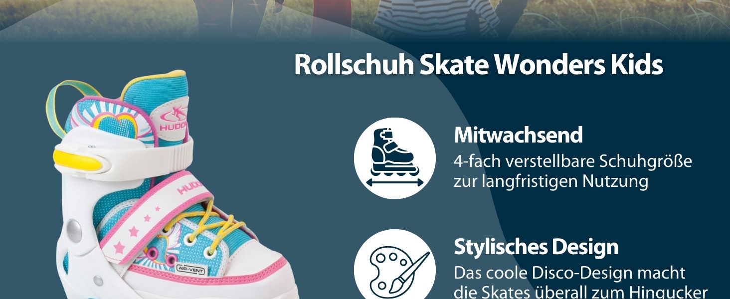Роликові ковзани HUDORA Wonders: регульовані, дитячі, 32-35 Single