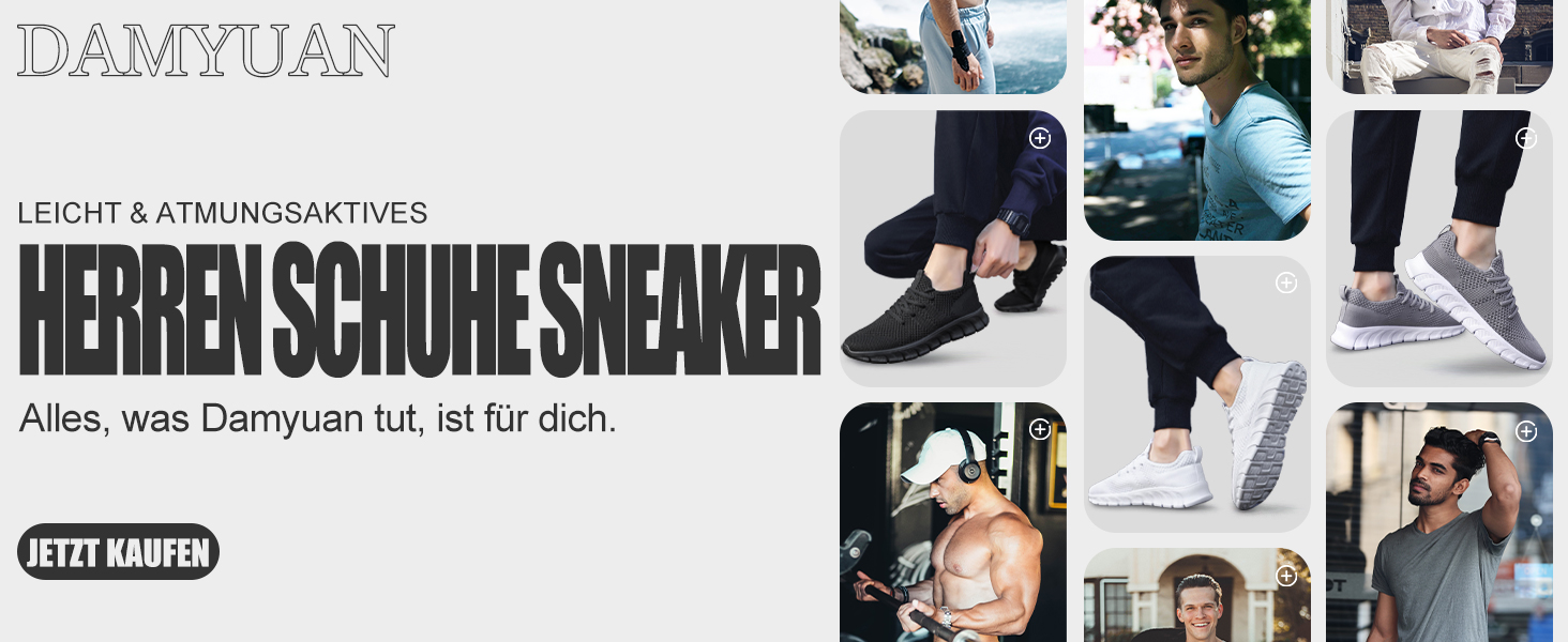 Чоловічі кросівки Damyuan: спортивні, для бігу, туризму, тенісу та фітнесу, розмір 43 EU, чорний колір