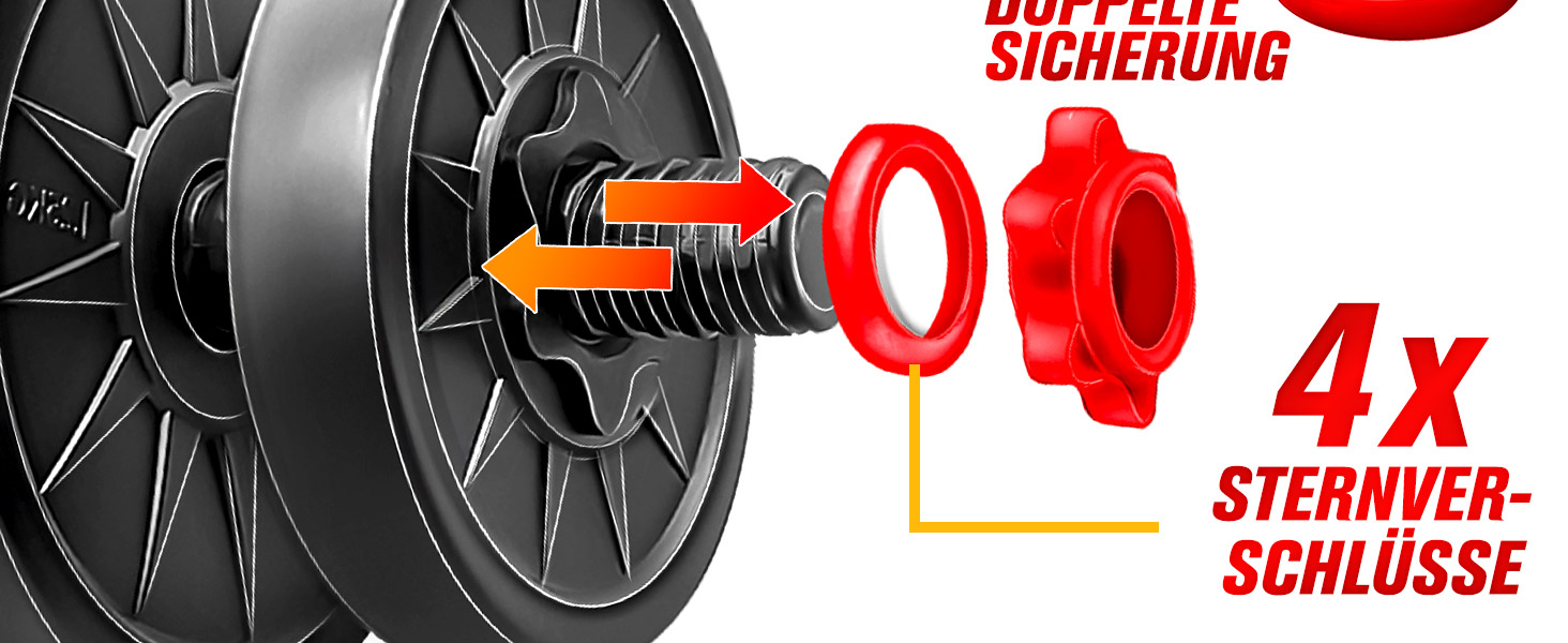 Набір гантелей 2 в 1 Hanteln Set 15-30kg: регульовані гантелі, штанга, з'єднання 30 кг