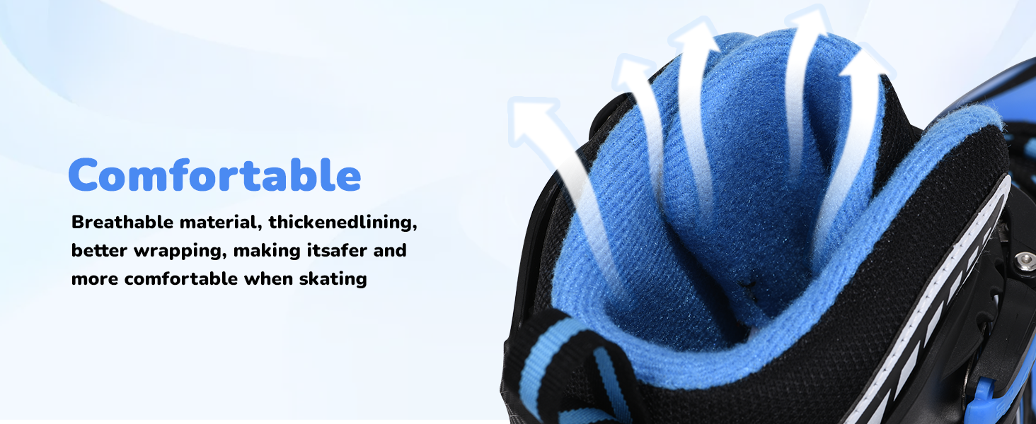 Роликові ковзани TOMSHOO Inliner з регулюванням розміру, LED-колесами, для дітей та дорослих (синій, L (37-39 EU))