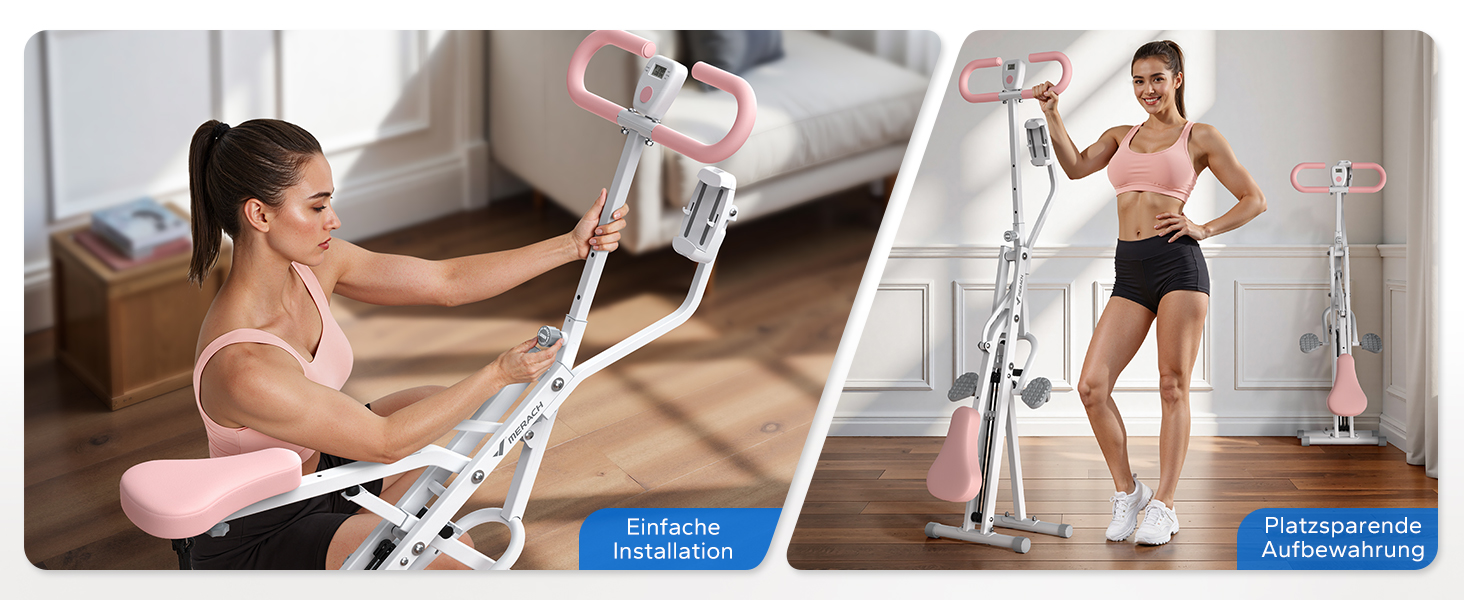 MERACH 2-в-1 тренажер для присідань та тяги, складаний, для тренування сідниць, ніг та корпусу, 10 хв збірки, до 160 кг (білий, R07 Pro)