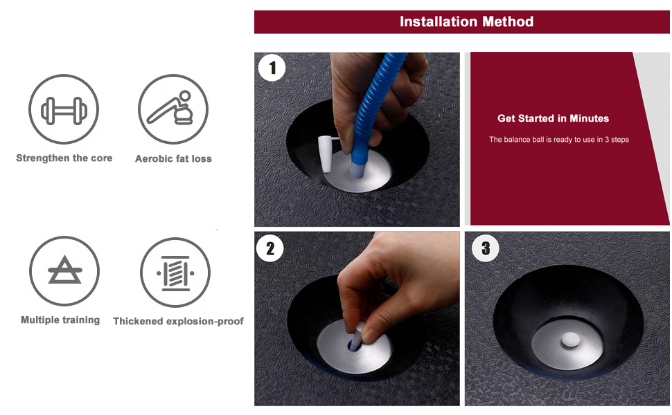 Фітбол для фітнесу та реабілітації 59 см з шипами, для зміцнення м'язів кора, масажу та зняття болю, Body Balance