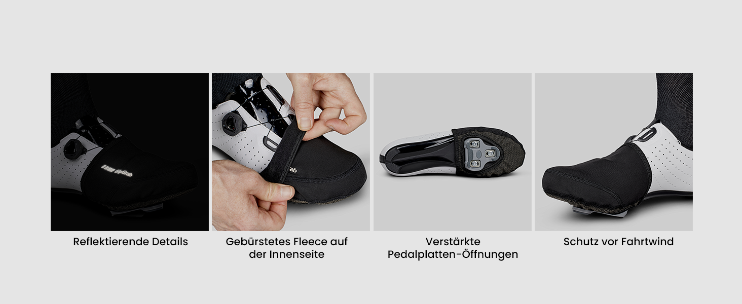 ГріпГраб Вітрозахисні Легкі Нагрівалки для Пальців на Велосипеді, Розмір L/XL (42-45), Чорний