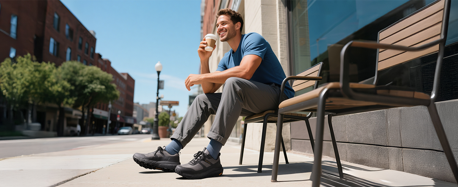 Чоловічі водонепроникні трекінгові черевики NORTIV - легкі кросівки для хайкінгу, валкоінгу та занять спортом (39.5 EU, чорний)