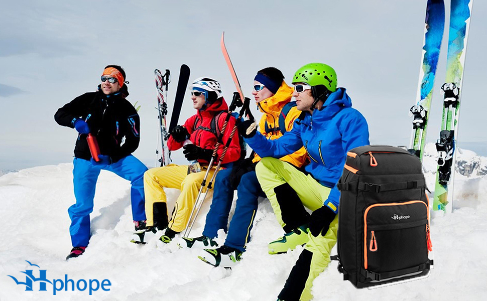 Чорний рюкзак для лиж та сноуборду HP з відділенням для шолома, 70L