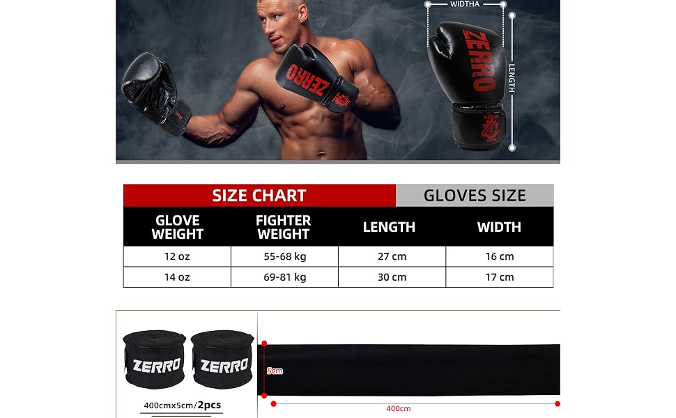 Боксерські рукавички ZERRO для кікбоксингу, тайського боксу та MMA, 12 oz, зелені