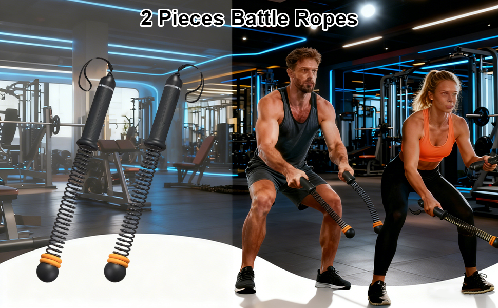 Битва-канат (2 шт.) для фітнесу, тренувань вдома, кардіо, HIIT, з регульованим опором