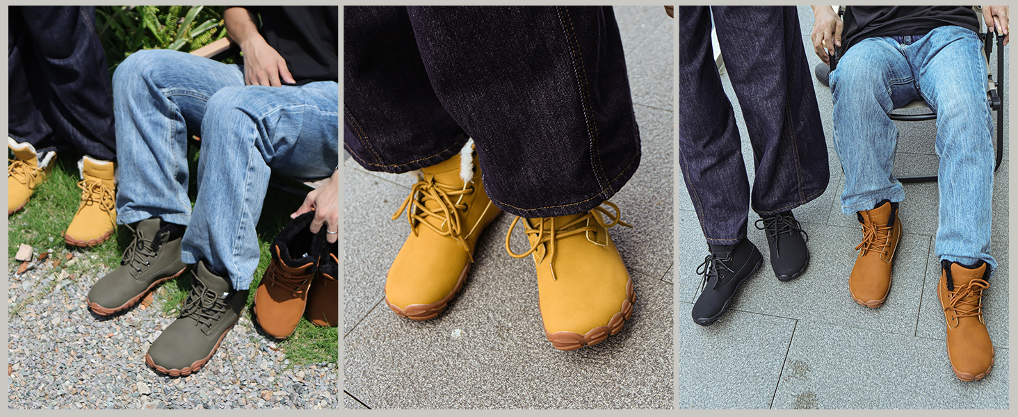 Чоботи зимові чоловічі Saguaro Barfußschuhe, теплі, водонепроникні, розмір 36-48, жовті