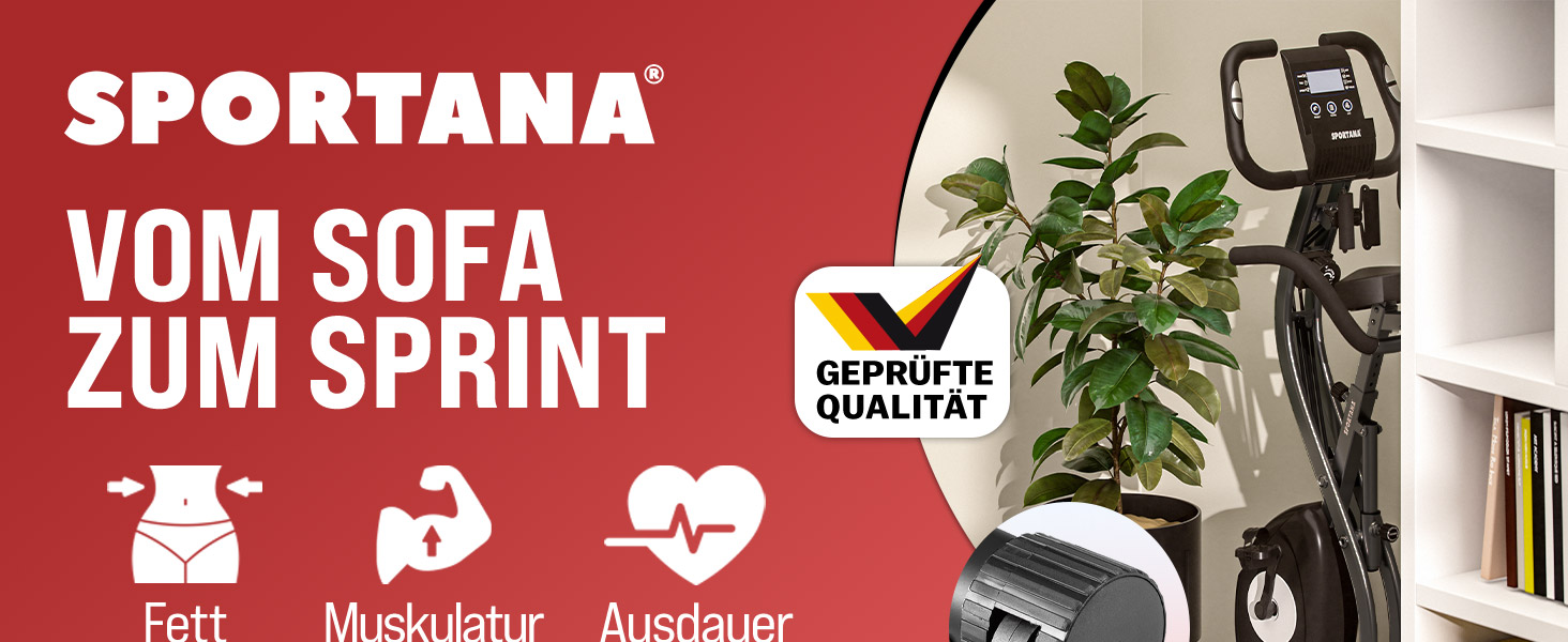 Електровелотренажер SPORTANA® EAGLE 3-в-1: складаний, з LCD-дисплеєм, регулювання висоти, фітнес-гумки | Hometrainer, Indoor Bike