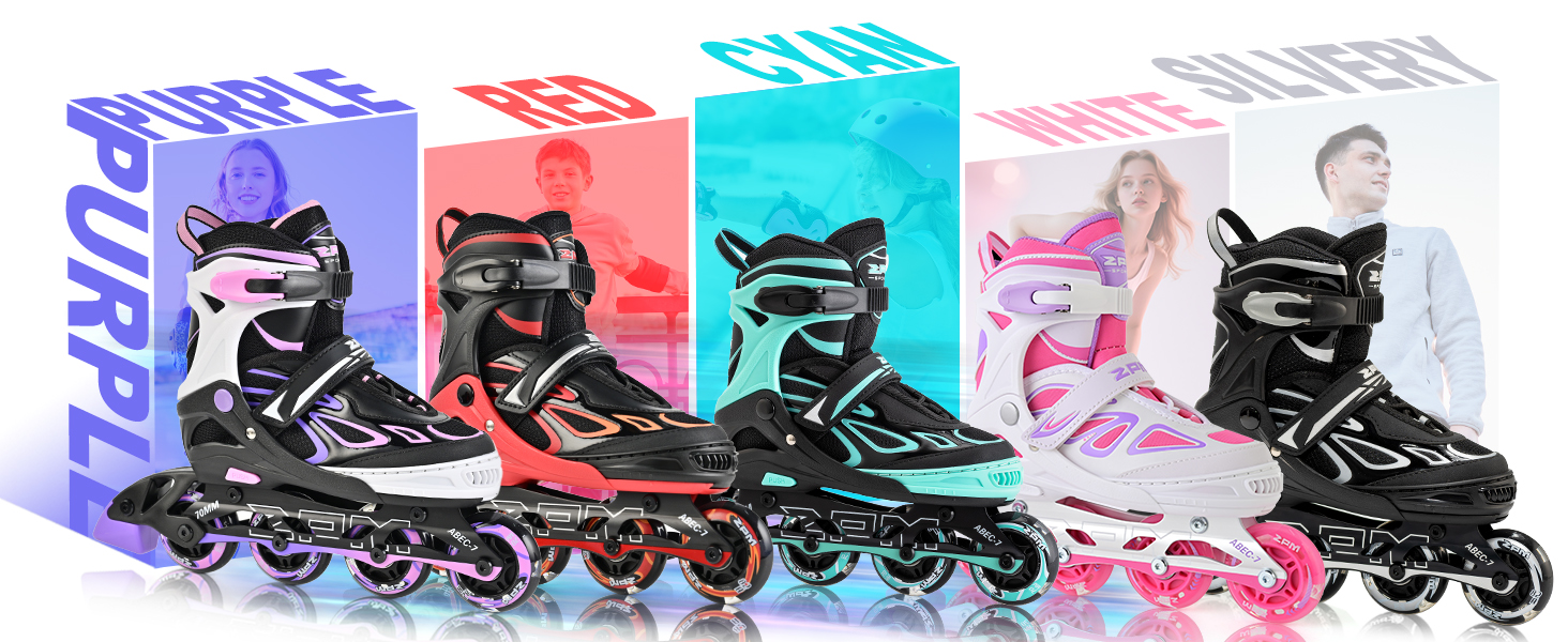 Інлайнери дитячі 2PM SPORTS регульовані, ролики для дівчаток/хлопчиків, розмір EU 37.5-41, фіолетовий