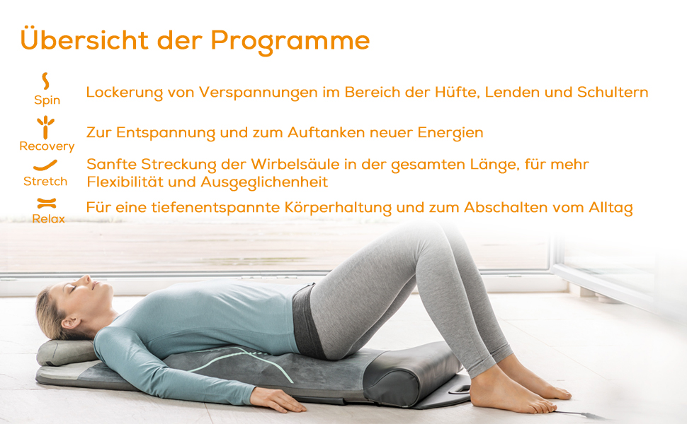 Масажна килимок Beurer MG 280 для йоги та розтяжки, для розслаблення м'язів, для шиї, плечей та спини, складний, сірий