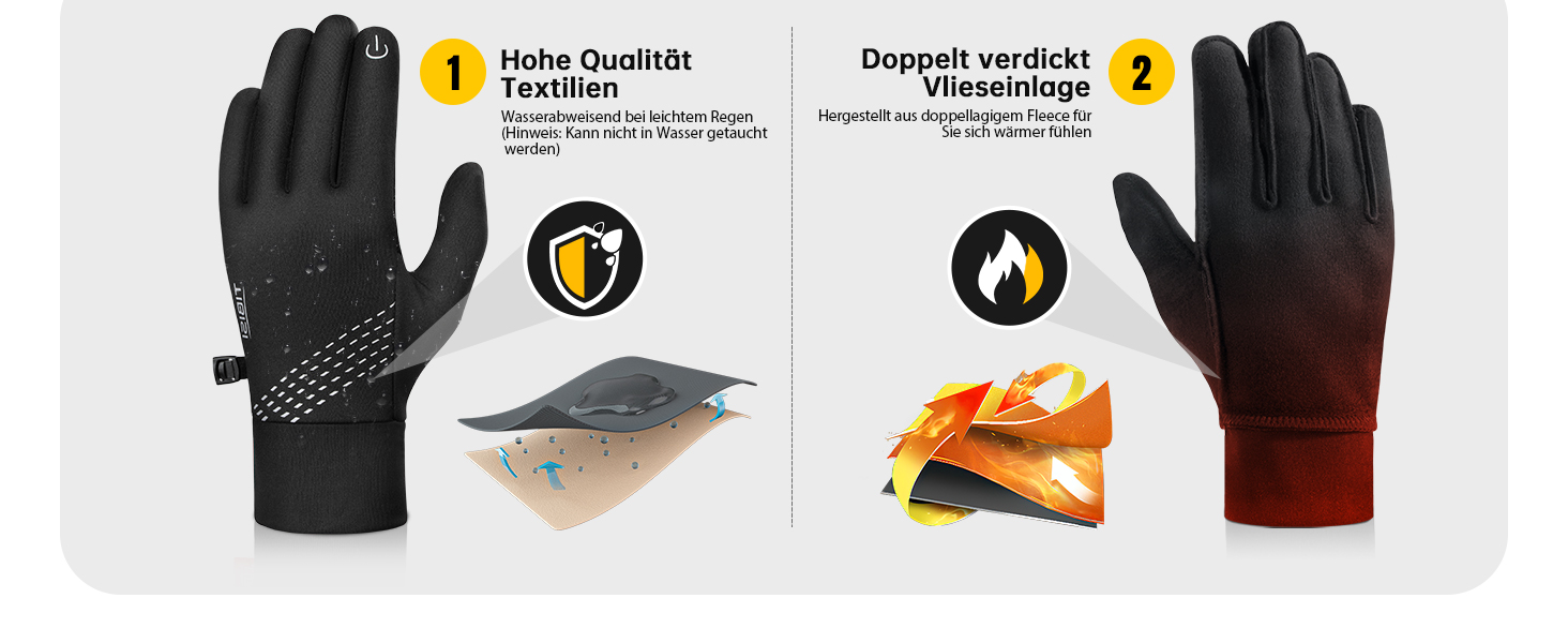 Рукавички PUIOU для чоловіків та жінок, зимові, теплі, для їзди на велосипеді, спортивні, сенсорні, чорні (XL)