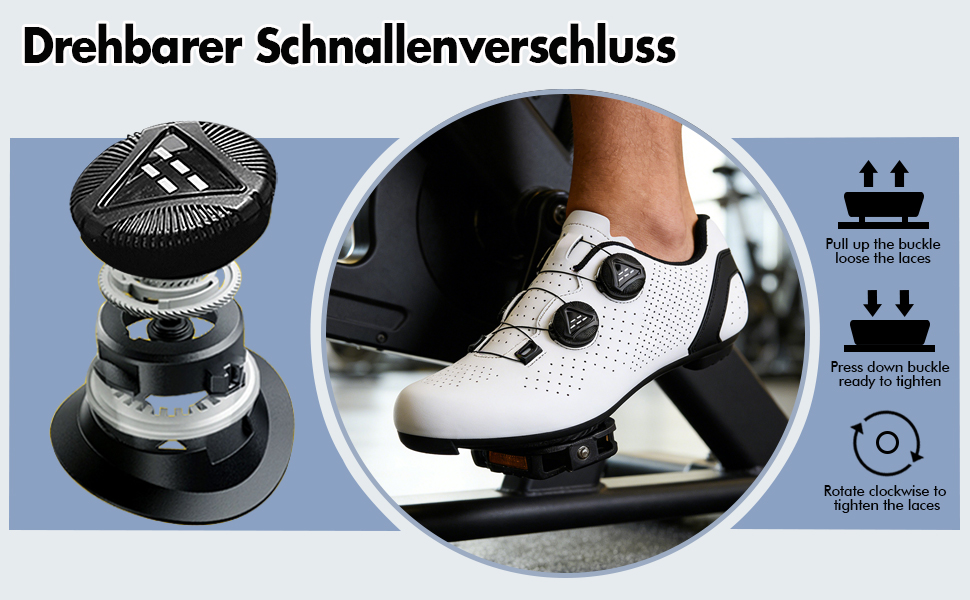 Велосипедні шкарпетки для чоловіків та жінок, для шосе, сумісні з SPD, SPD-SL, Look Delta/Keo | Універсальні велотуфлі для Peloton, шосе та занять в залі | Легкі та дихаючі, розмір 43 EU, білі