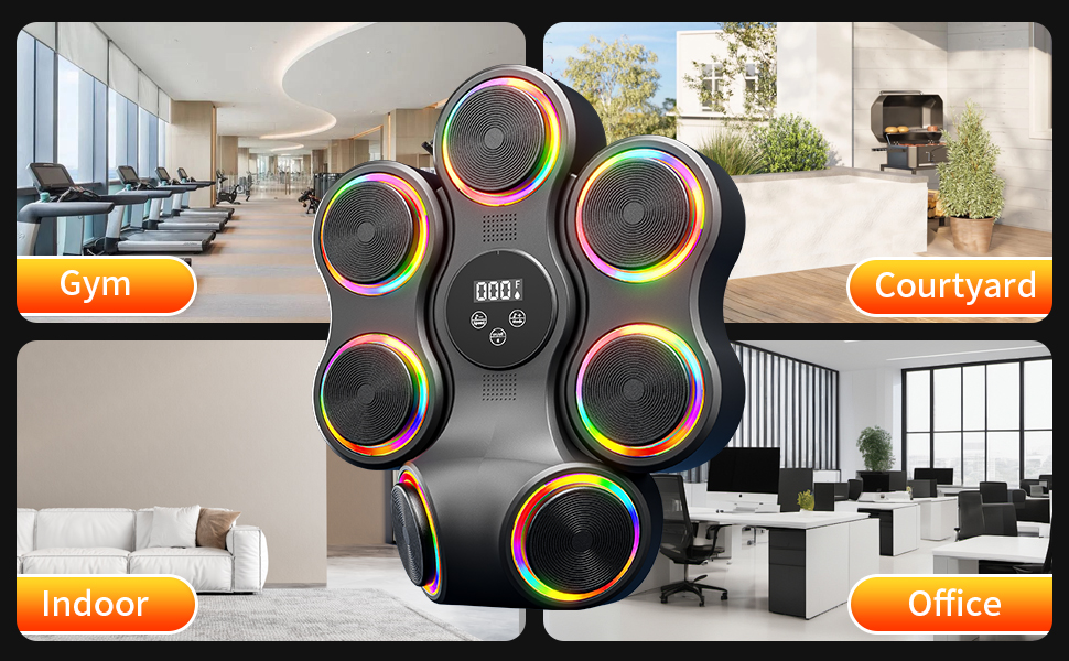 Бокс-тренажер Musik-Boxmaschine з Bluetooth: боксерські рукавички, настінне кріплення, електронна мішень для дому, офісу, спортзалу