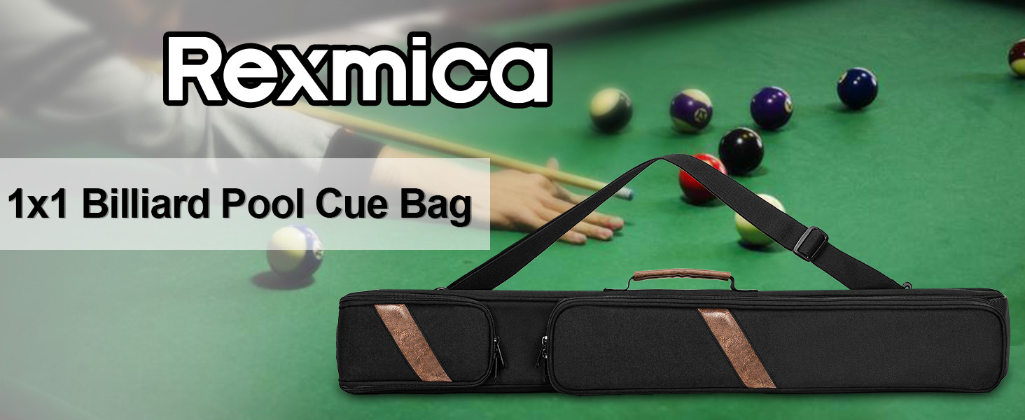 Чохол для більярдної кия (до 2 частин) з ручкою та регульованим плечовим ременем, чорний. Підходить для зберігання більярдних київ та аксесуарів.