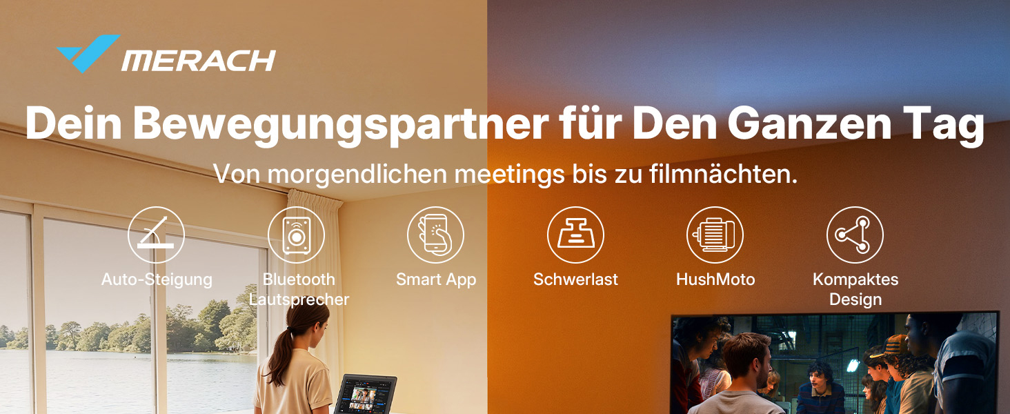 MERACH Walking Pad - біговий килимок для дому з регулюванням нахилу до 12%, максимальне навантаження до 180 кг, тихий мотор, стіл для бігу, дистанційне керування, динамік