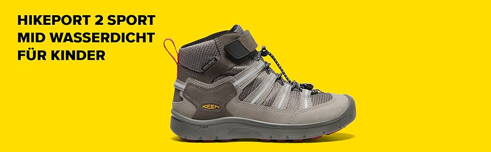 KEEN Hikeport 2 Mid WP - водонепроникні трекінгові черевики для дітей та дорослих (35 EU, Magnet Greener Pastures)