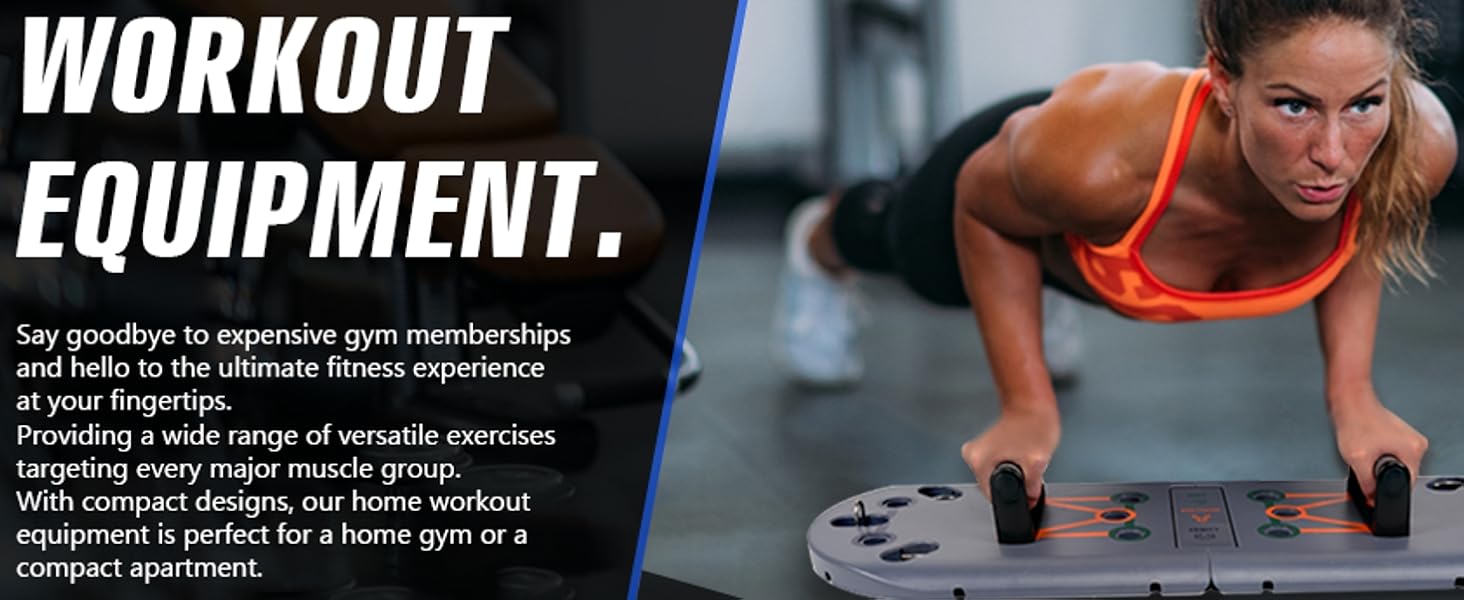 Фітнес-набір 27 в 1 BOOSTEADY: дошка для віджимань, ручки-опори, еспандери, ролик для преса та стійка для пілатесу