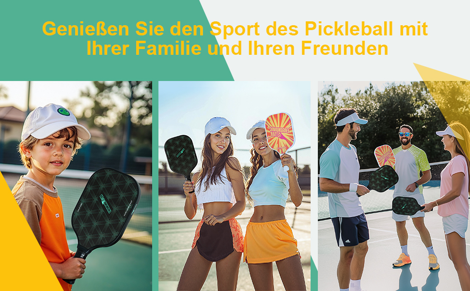 Набір для піклболу Ergonomicstar: фібергласові ракетки, 4 м'ячі, сумка, захист, легкі ракетки для початківців, для гри в приміщенні та на вулиці, чорний