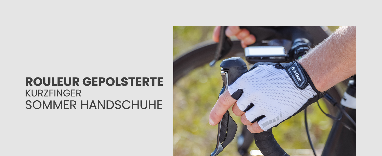 Велоперчатки GripGrab Rouleur Einsteiger без пальців, гелеві, білі, розмір XL