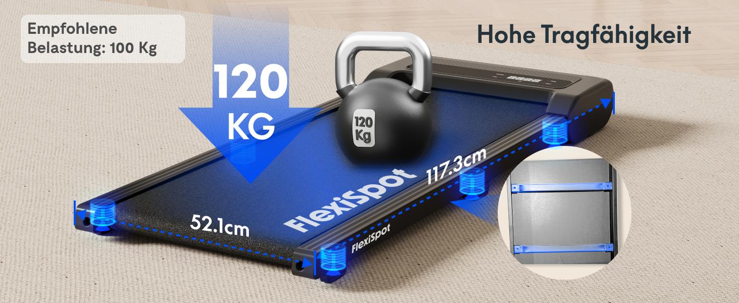 Біговий тренажер FlexiSpot 4-в-1 для дому та офісу, тихий, портативний, з пультом та LED дисплеєм, чорний