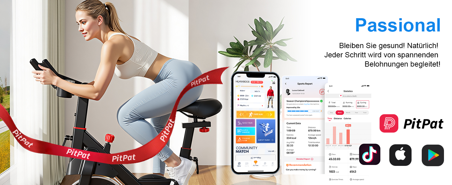 Магнітний велотренажер Lacuffy з AI-коучем та додатком, регульований опір, LCD-дисплей, до 136 кг, безшумний домашній ергометр