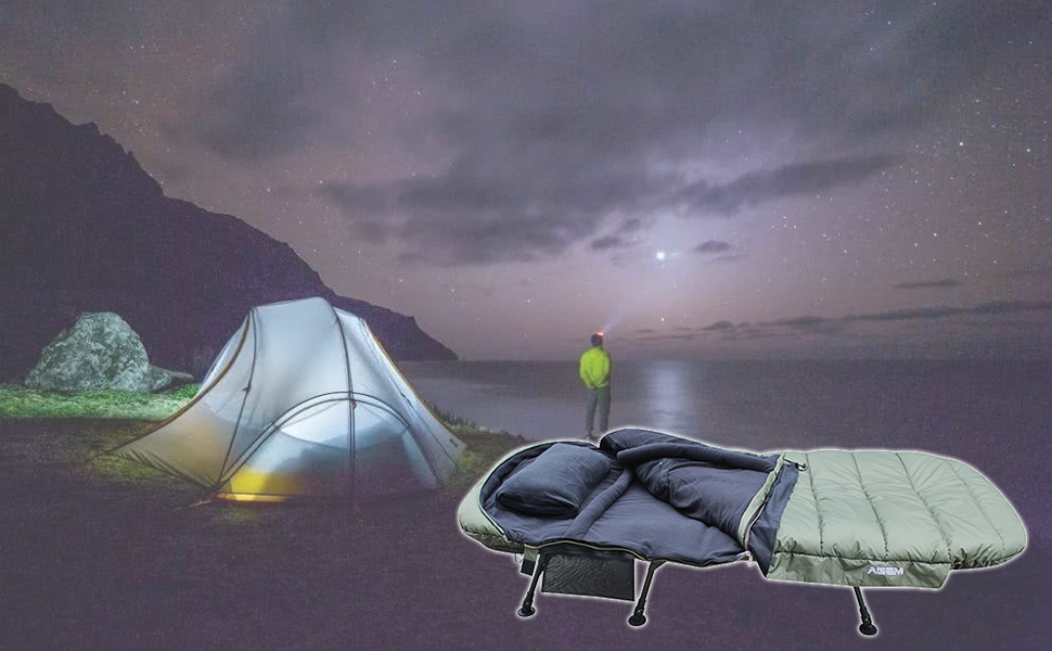 Спальний мішок AGEM для дорослих: 3-4 сезони, 225x100 см, 4-5 кг, для кемпінгу та риболовлі